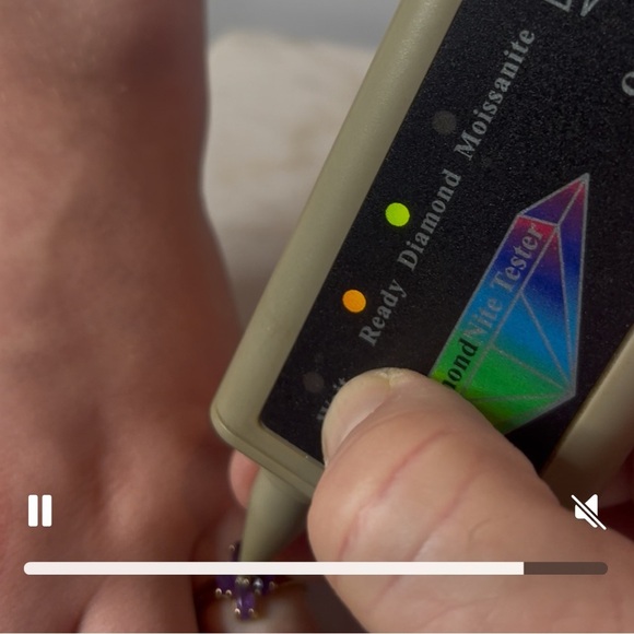 Genuine Amethyst gemstone & Diamond 10K Gold stamped Ring beautiful purple real - Picture 7 of 7